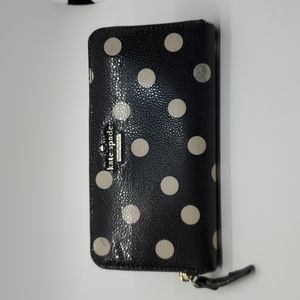 Kate Spade black and white polka dot wallet